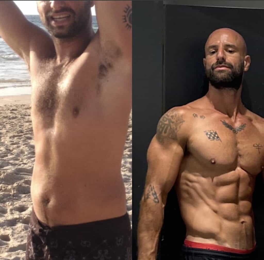 אחוז שומן נמוך שינוי לפני אחרי